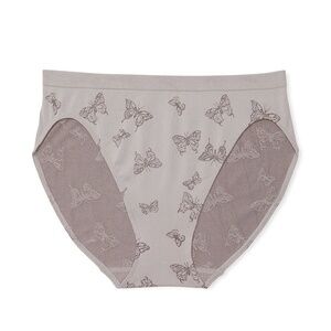 Victoria's Secret Seamless High Leg Brief Panty Silver Peal Garden Butterly S